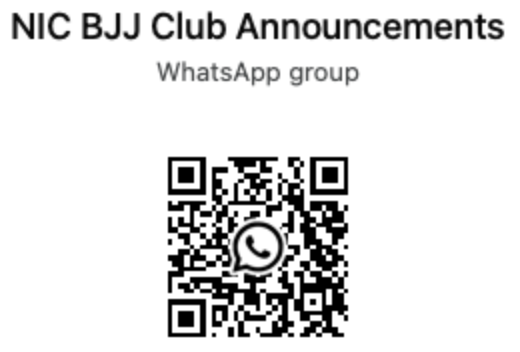 QR Code for BJJ Club Announcements in a WhatsApp group