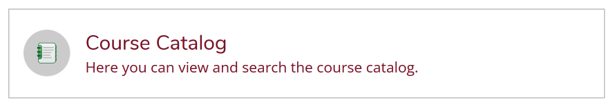 Image of Course Catalog Button under MyNIC Self Service