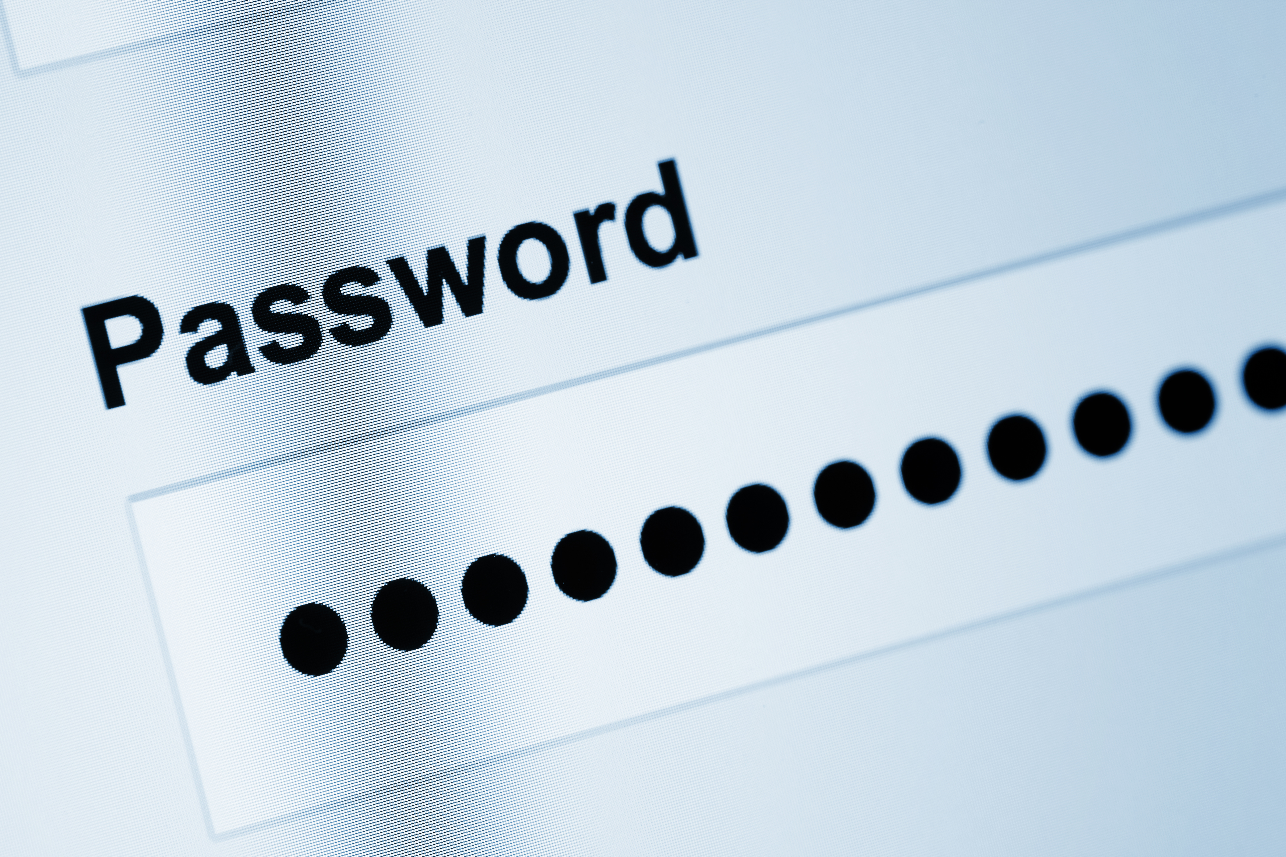 closeup view of password field entry on screen