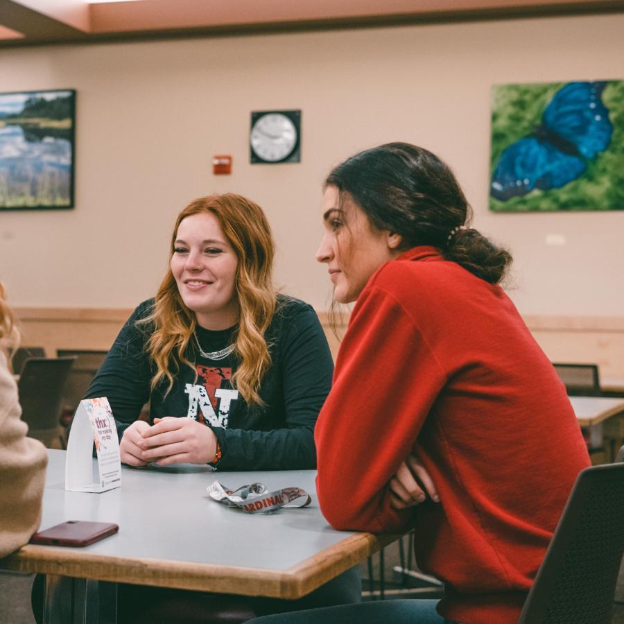 Students at table in Dining Services