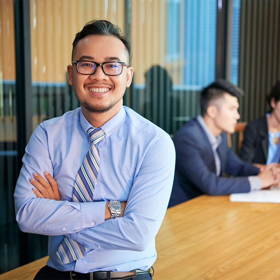 Business manager in the conference room