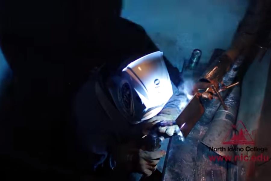 Student welding